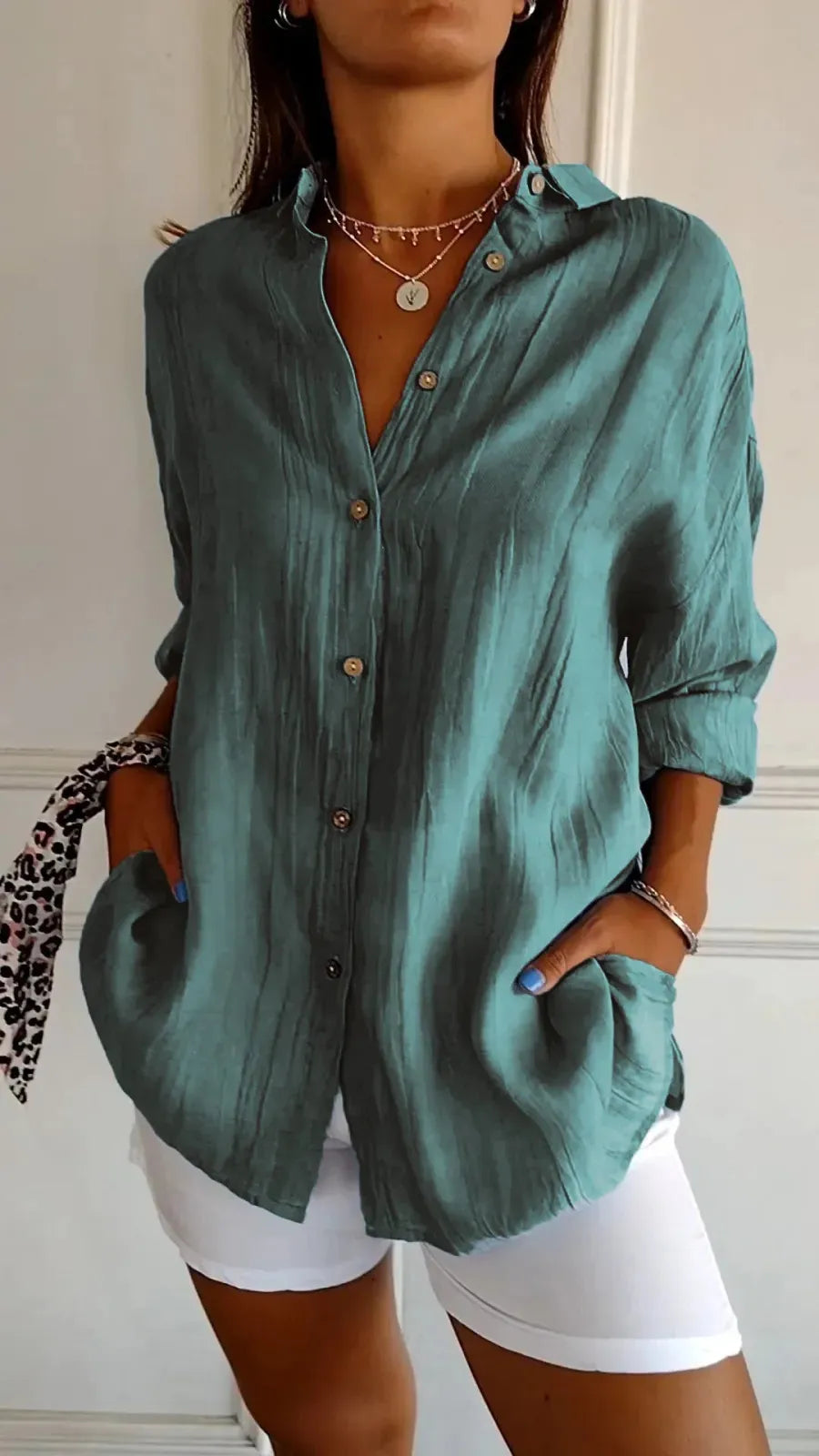 Enkelrijige Blouse met Reverskraag