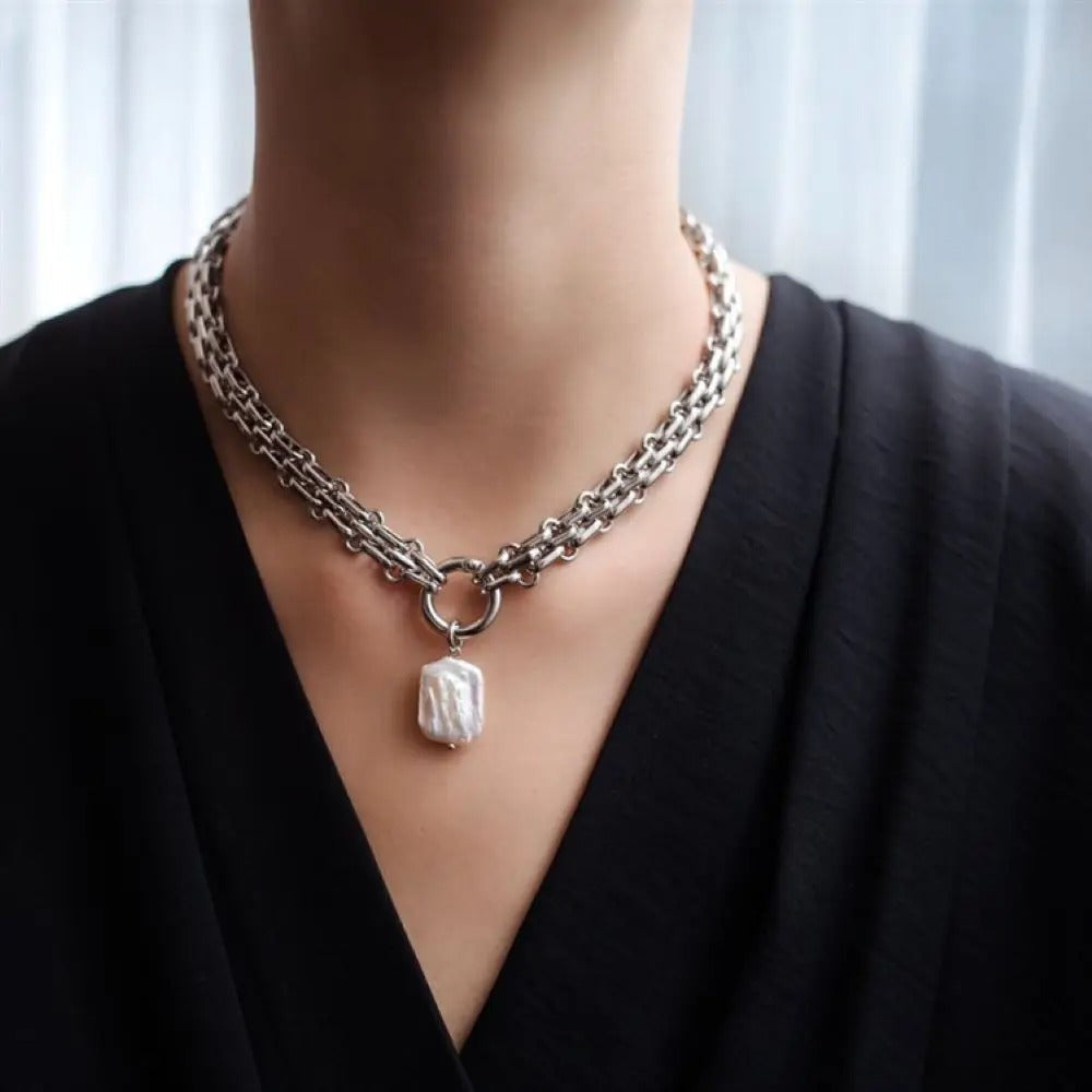 Enskier Stijlvolle Roestvrijstalen Damesketting