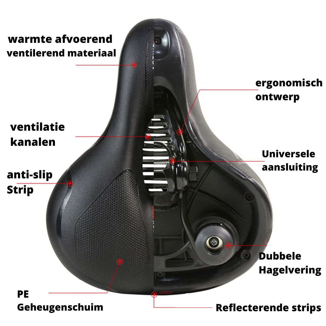 Ergonomisch Comfortabel Fietszadel met Schokdemping