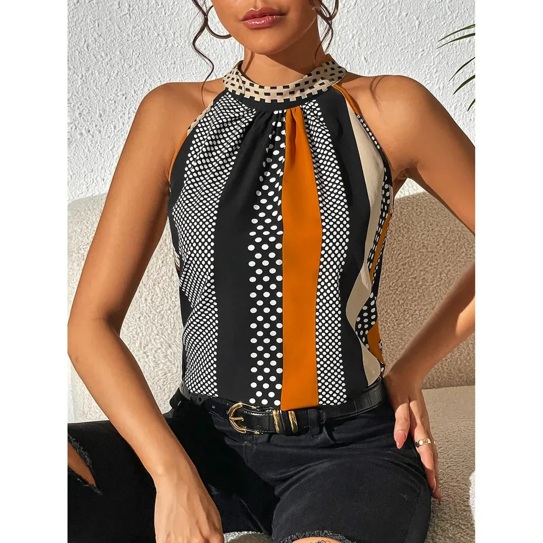 Galatea Geometrische Halterblouse voor Dames