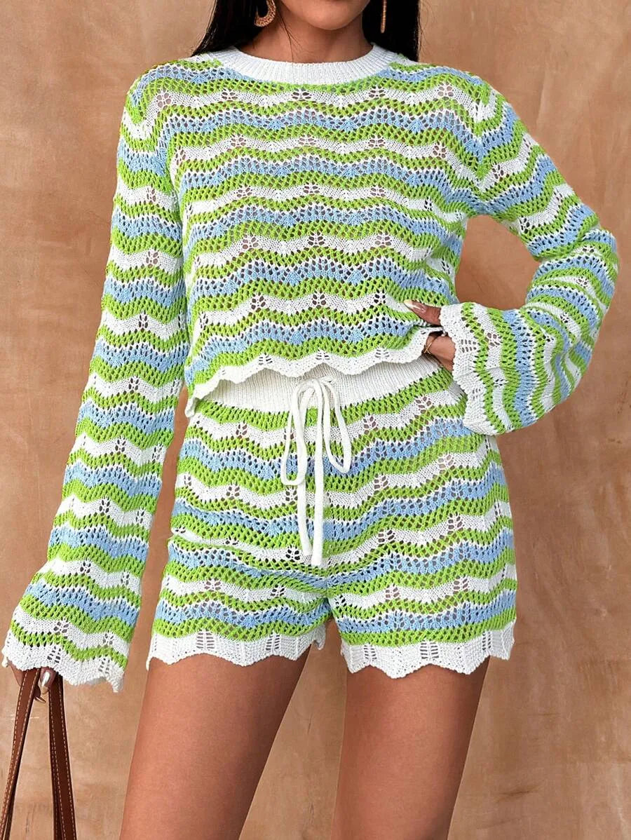 Gehaakte Strandset: Top & Short Cover-Up