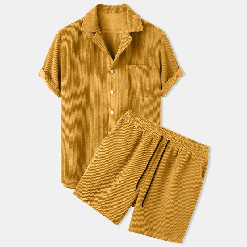 Geribde Zomerset Heren - Poloshirt en Korte Broek