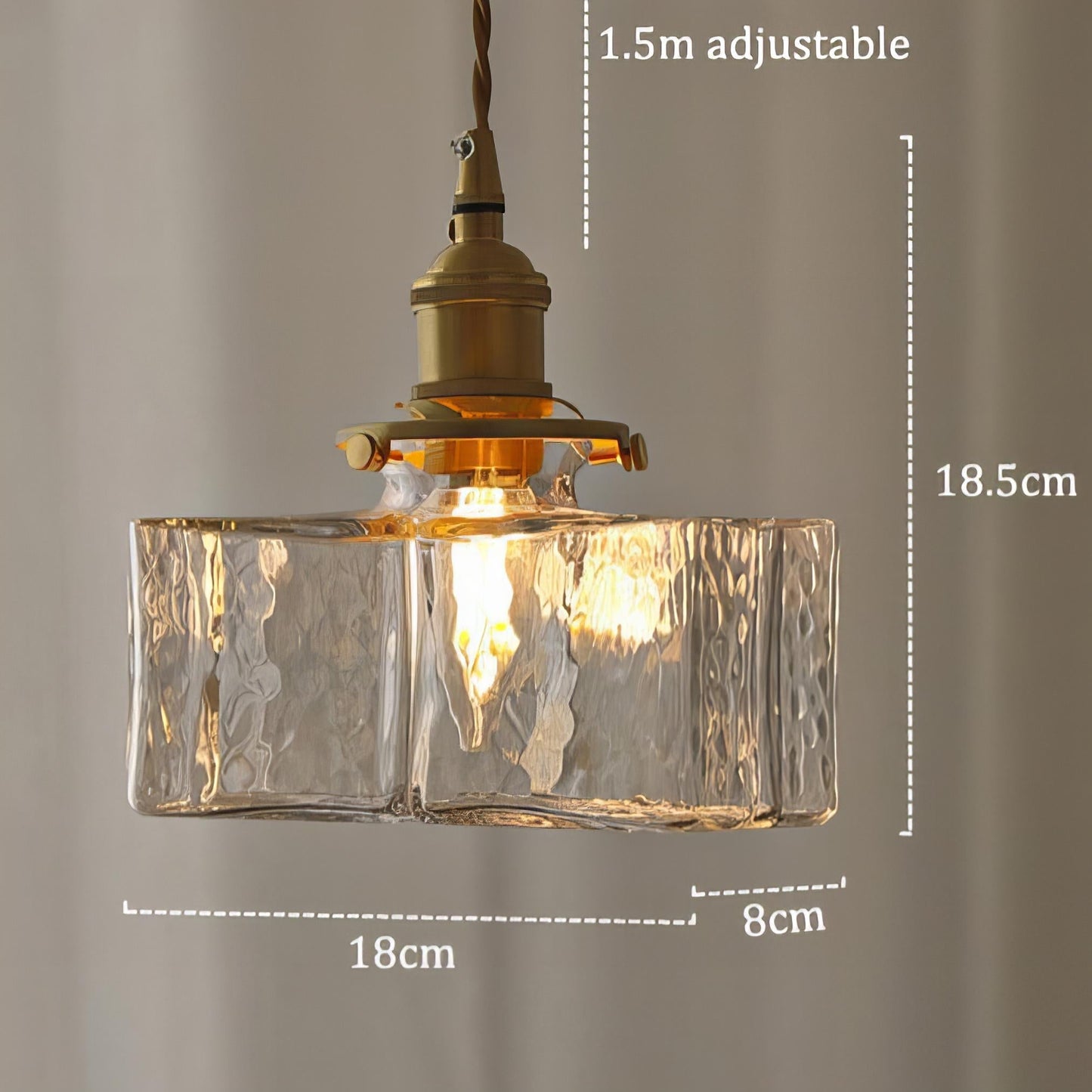 Gervasio Glazen Hanglamp Met Gouden Snoer - Chic