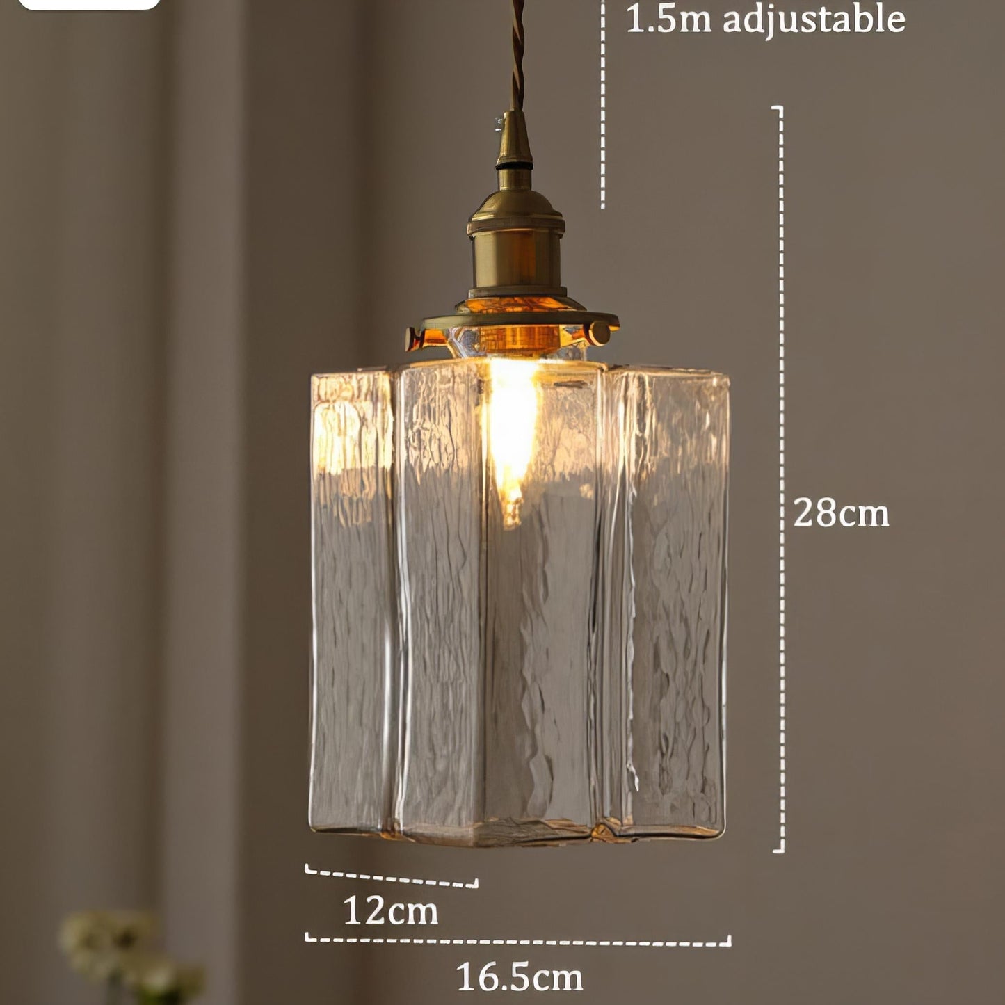 Gervasio Glazen Hanglamp Met Gouden Snoer - Chic