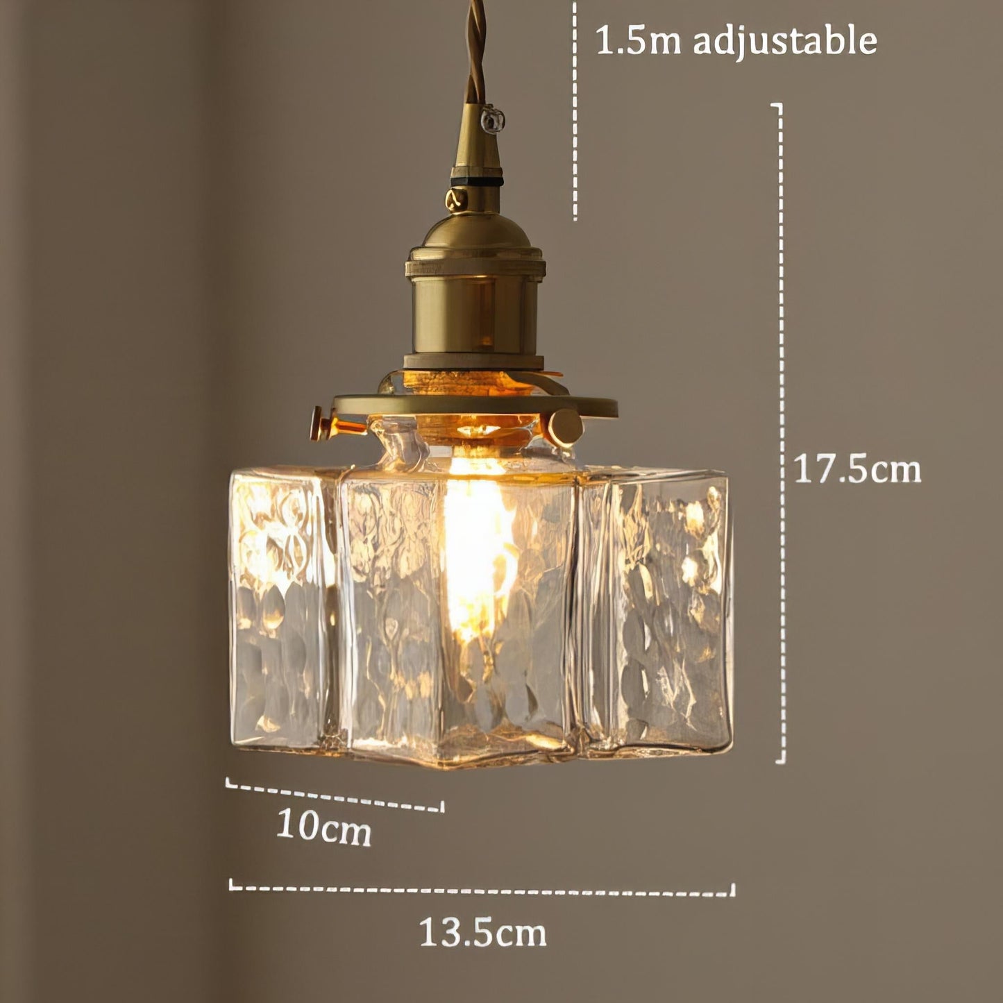 Gervasio Glazen Hanglamp Met Gouden Snoer - Chic