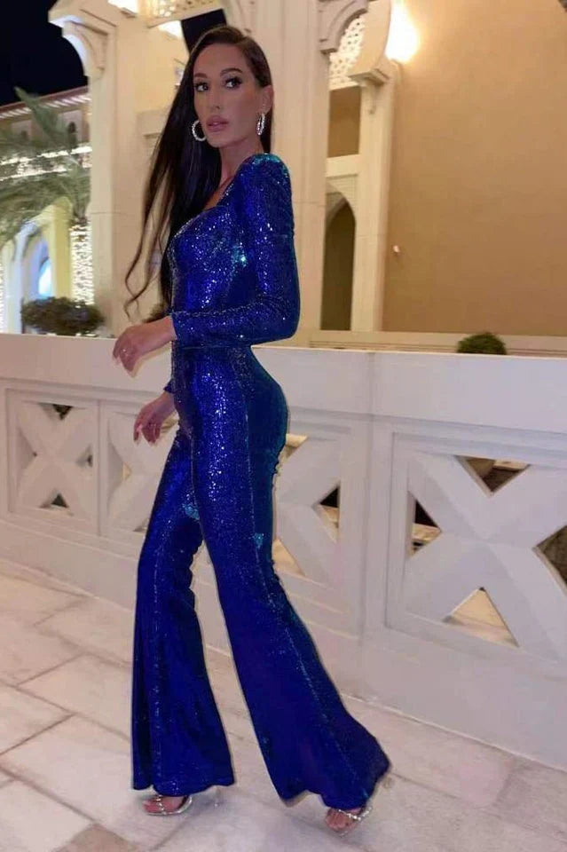Glamoureuze Pailletten Jumpsuit voor Feestelijke Avonden