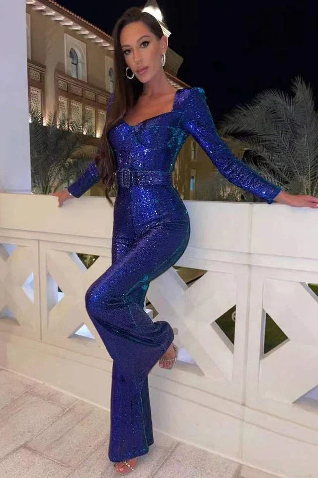 Glamoureuze Pailletten Jumpsuit voor Feestelijke Avonden