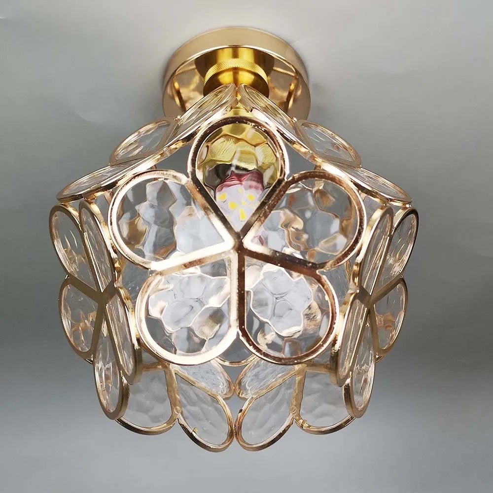 Glazen Bloemen Plafondlamp - Glas Met Bloemenontwerp