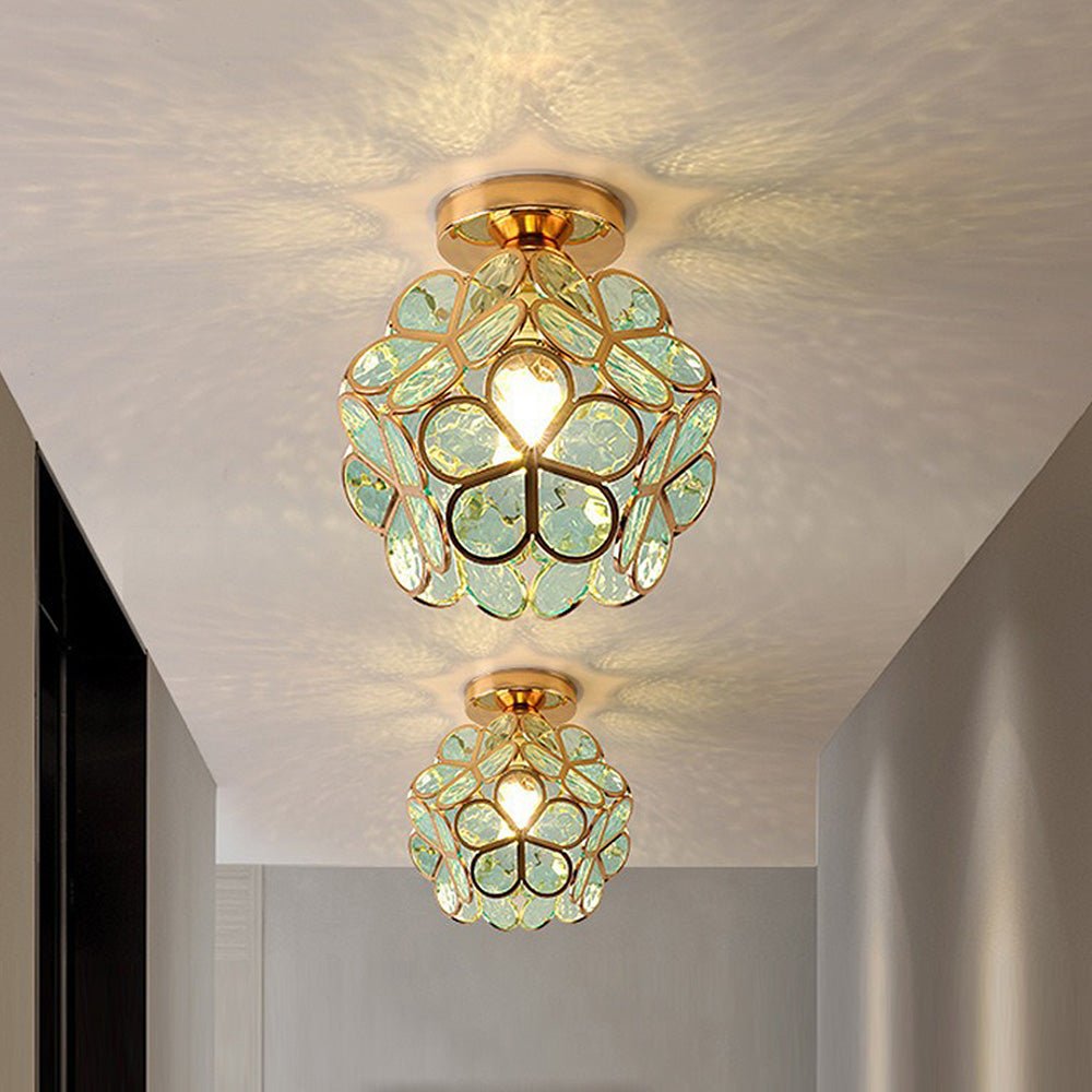 Glazen Bloemen Plafondlamp - Glas Met Bloemenontwerp
