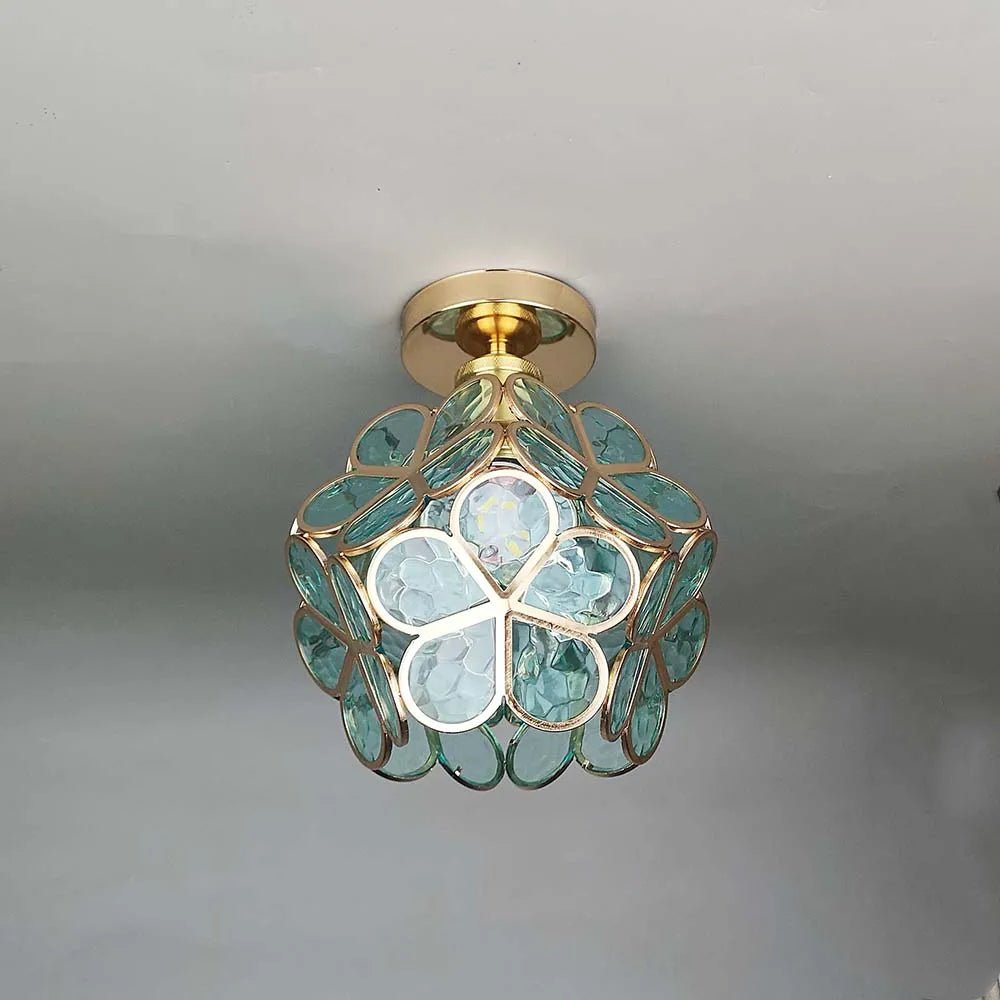 Glazen Bloemen Plafondlamp - Glas Met Bloemenontwerp