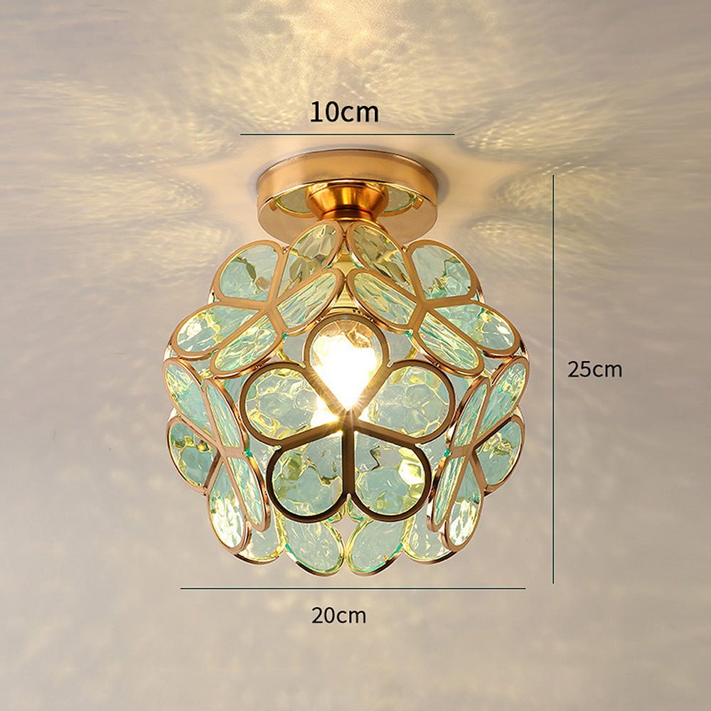 Glazen Bloemen Plafondlamp - Glas Met Bloemenontwerp