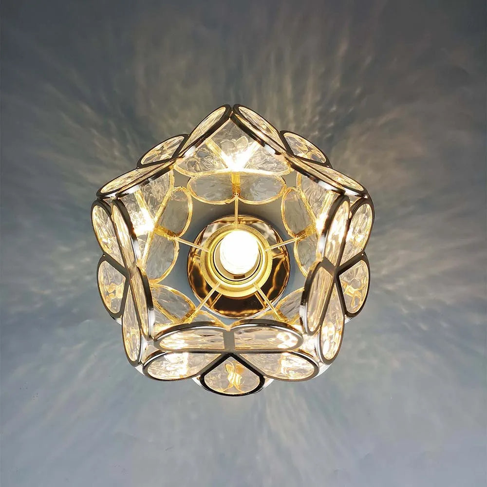 Glazen Bloemen Plafondlamp - Glas Met Bloemenontwerp