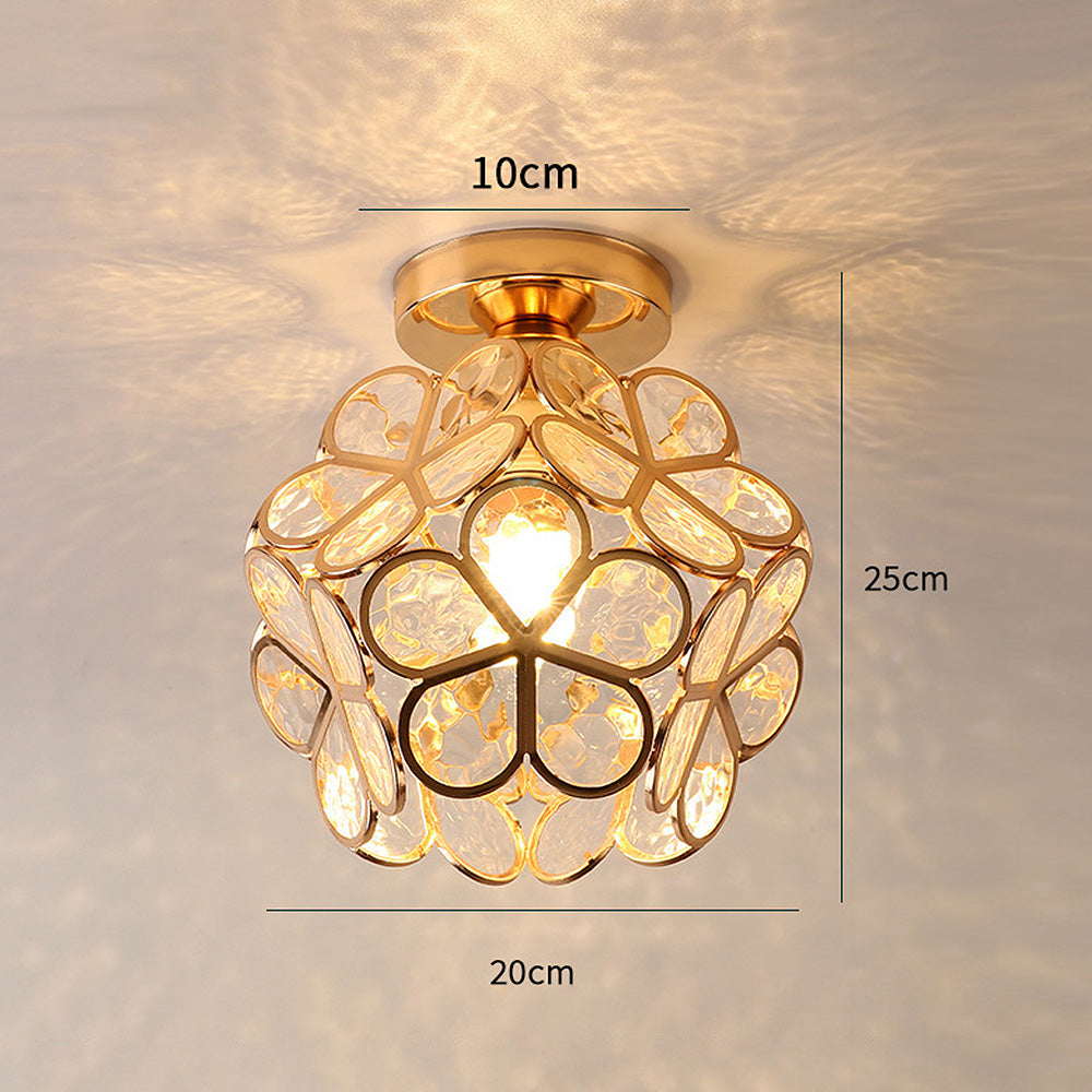 Glazen Bloemen Plafondlamp - Glas Met Bloemenontwerp