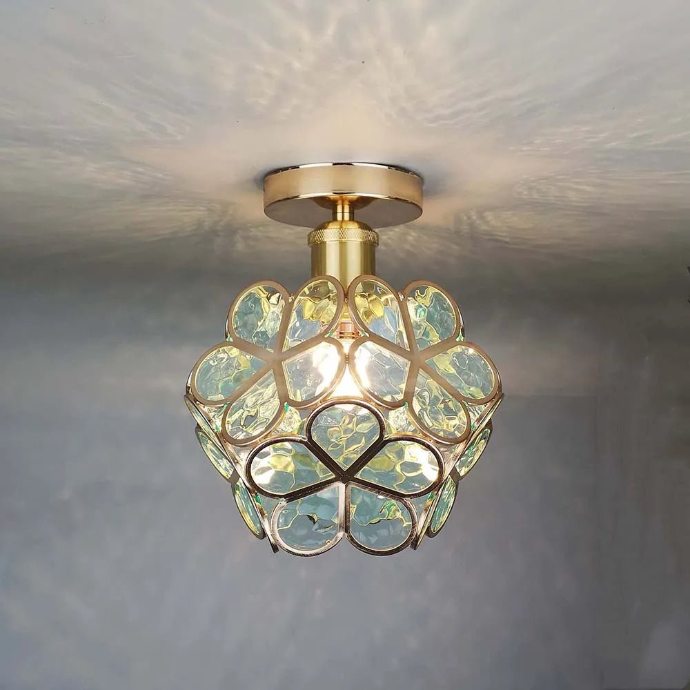 Glazen Bloemen Plafondlamp - Glas Met Bloemenontwerp