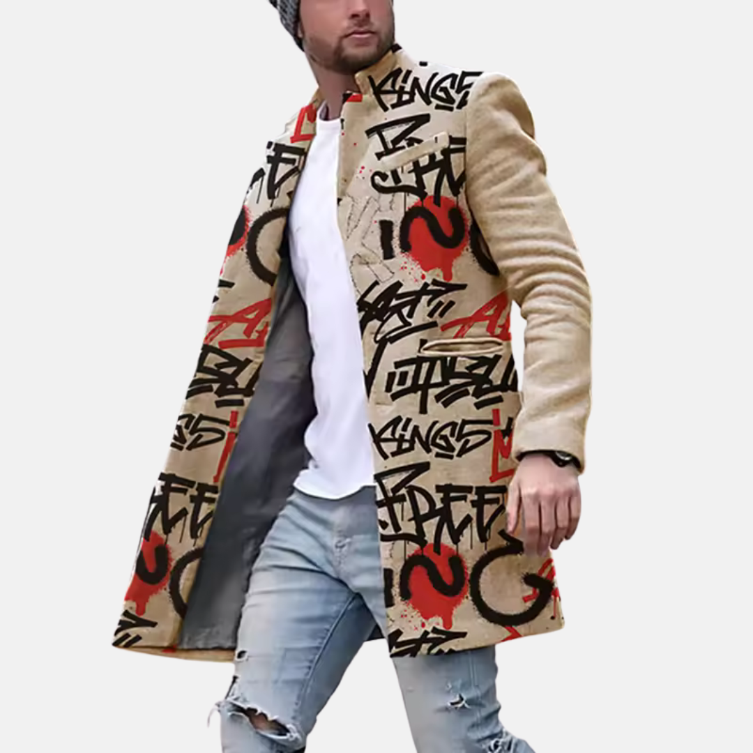 Grafische Manteljas met Urban Stijl
