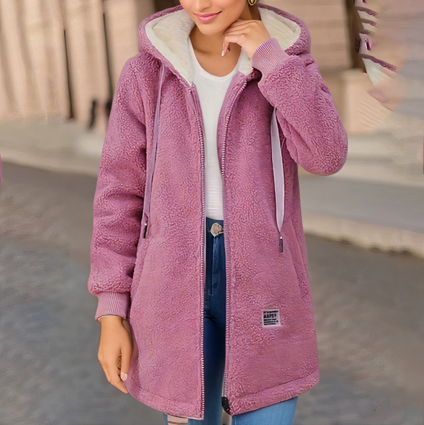 Halflange Fleece Teddy Jas - Stijlvol Design