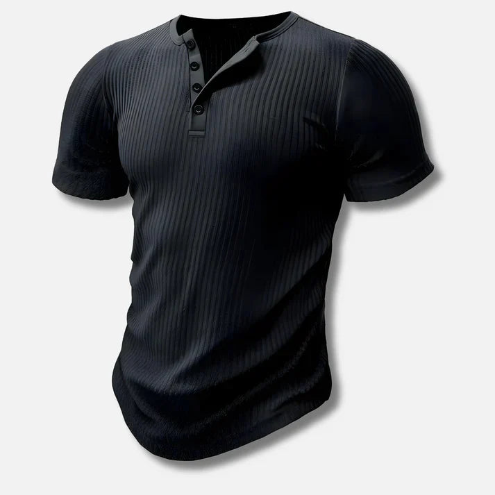 Heren Henley T-Shirt met Knoopsluiting