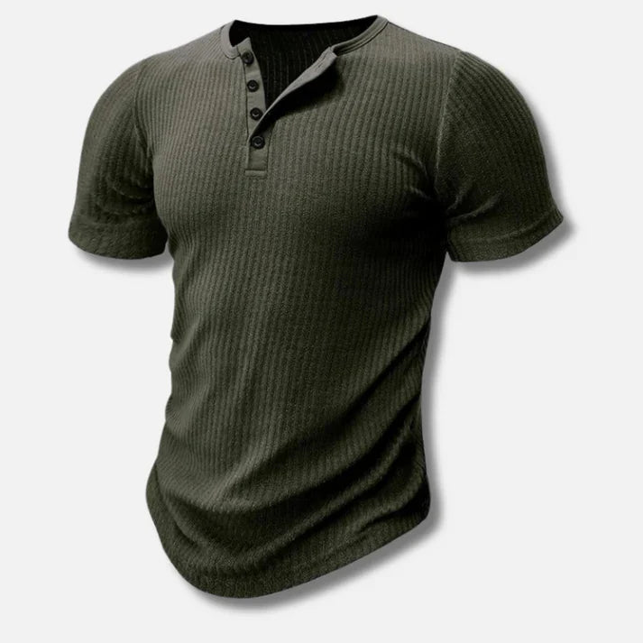 Heren Henley T-Shirt met Knoopsluiting