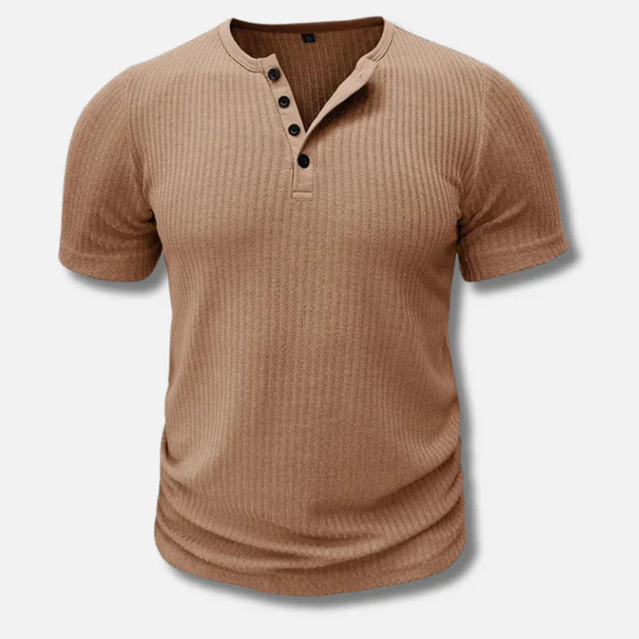 Heren Henley T-Shirt met Knoopsluiting