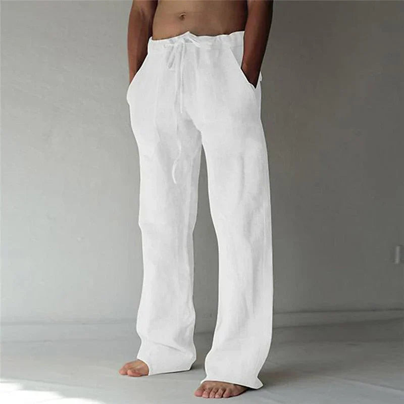 Heren Linnen Broek Lente Herfst Comfort