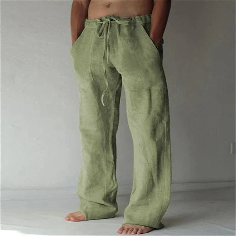 Heren Linnen Broek Lente Herfst Comfort