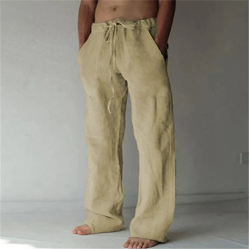 Heren Linnen Broek Lente Herfst Comfort