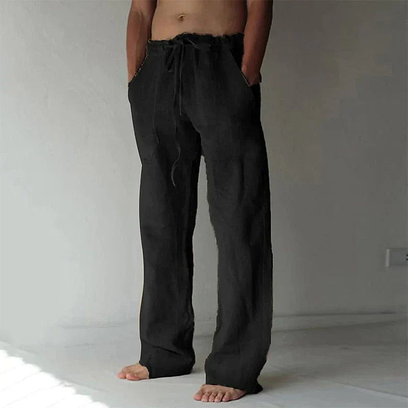 Heren Linnen Broek Lente Herfst Comfort