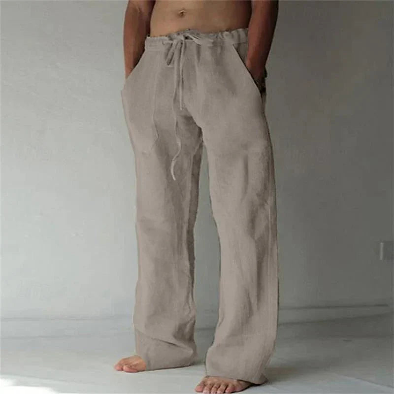 Heren Linnen Broek Lente Herfst Comfort