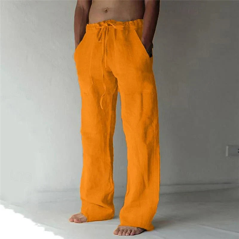 Heren Linnen Broek Lente Herfst Comfort