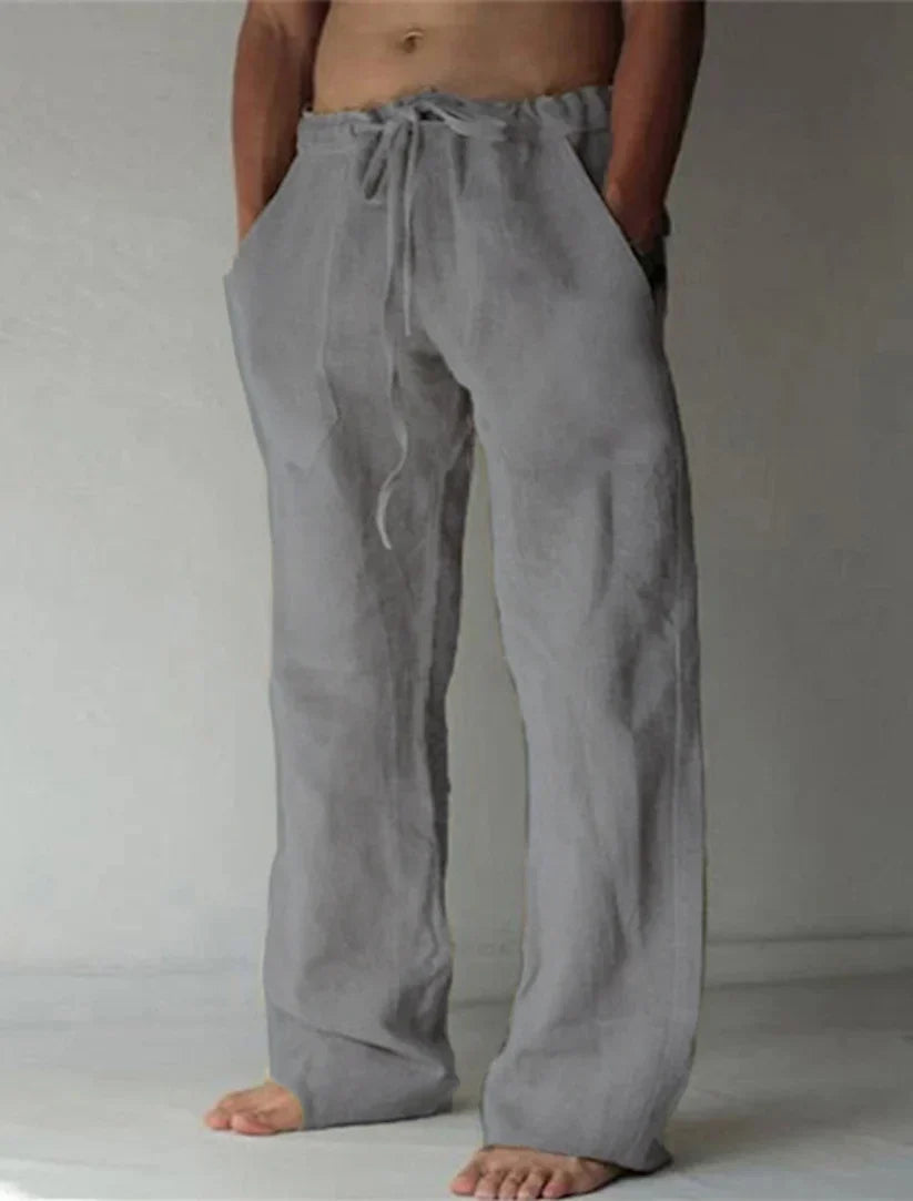 Heren Linnen Broek Lente Herfst Comfort