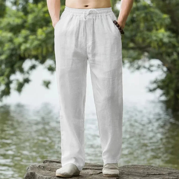 Heren Linnen Strandbroek Comfort Fit
