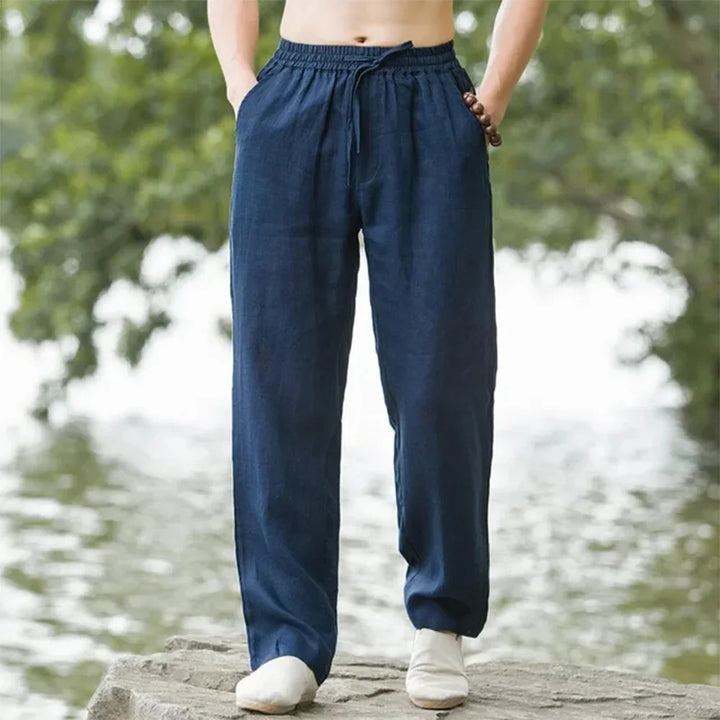 Heren Linnen Strandbroek Comfort Fit