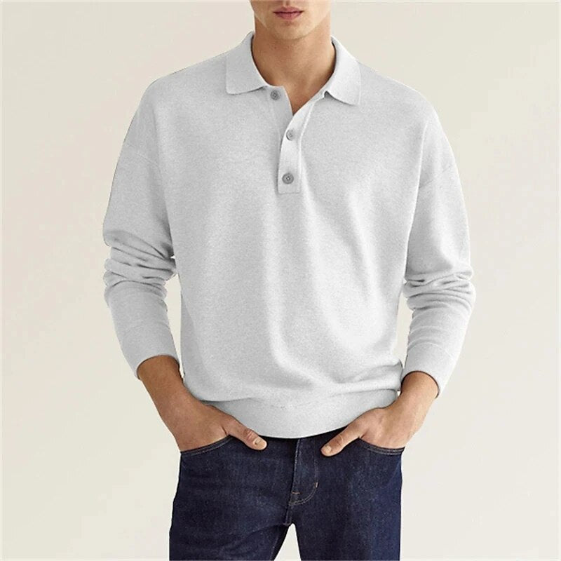 Heren Poloshirt Lange Mouwen - Elegant Comfort