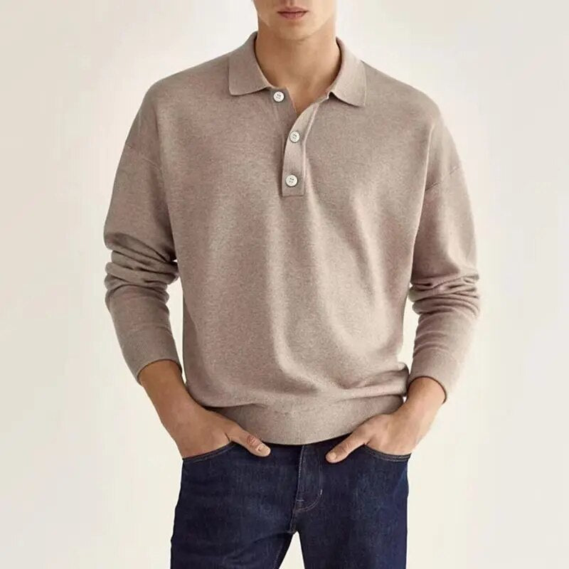 Heren Poloshirt Lange Mouwen - Elegant Comfort