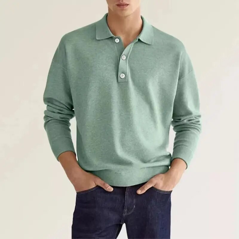 Heren Poloshirt Lange Mouwen - Elegant Comfort