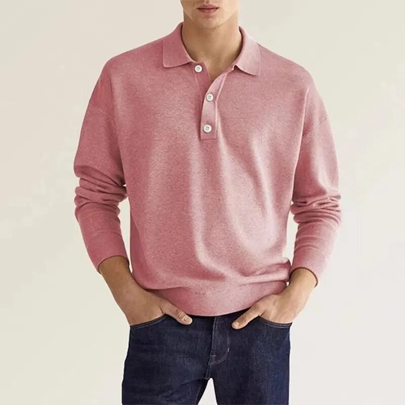 Heren Poloshirt Lange Mouwen - Elegant Comfort