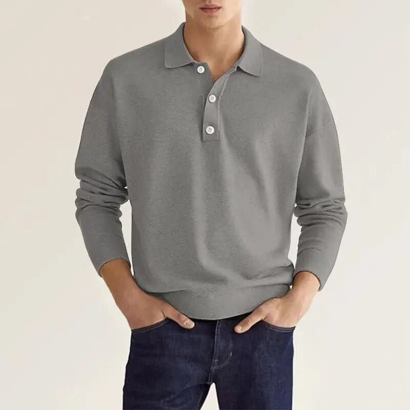 Heren Poloshirt Lange Mouwen - Elegant Comfort