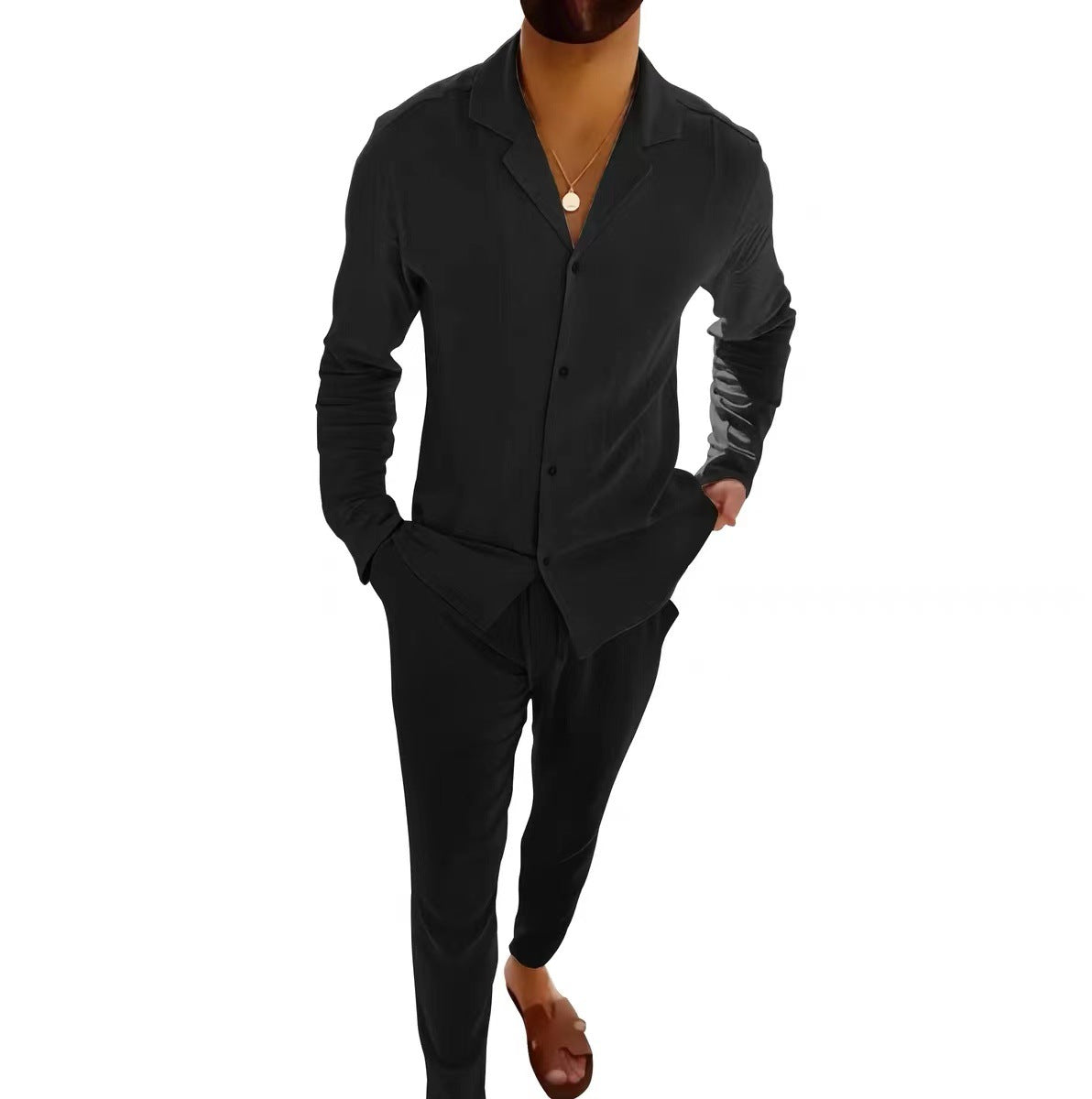 Herenpak met Reverskraag en Slim Fit Broek