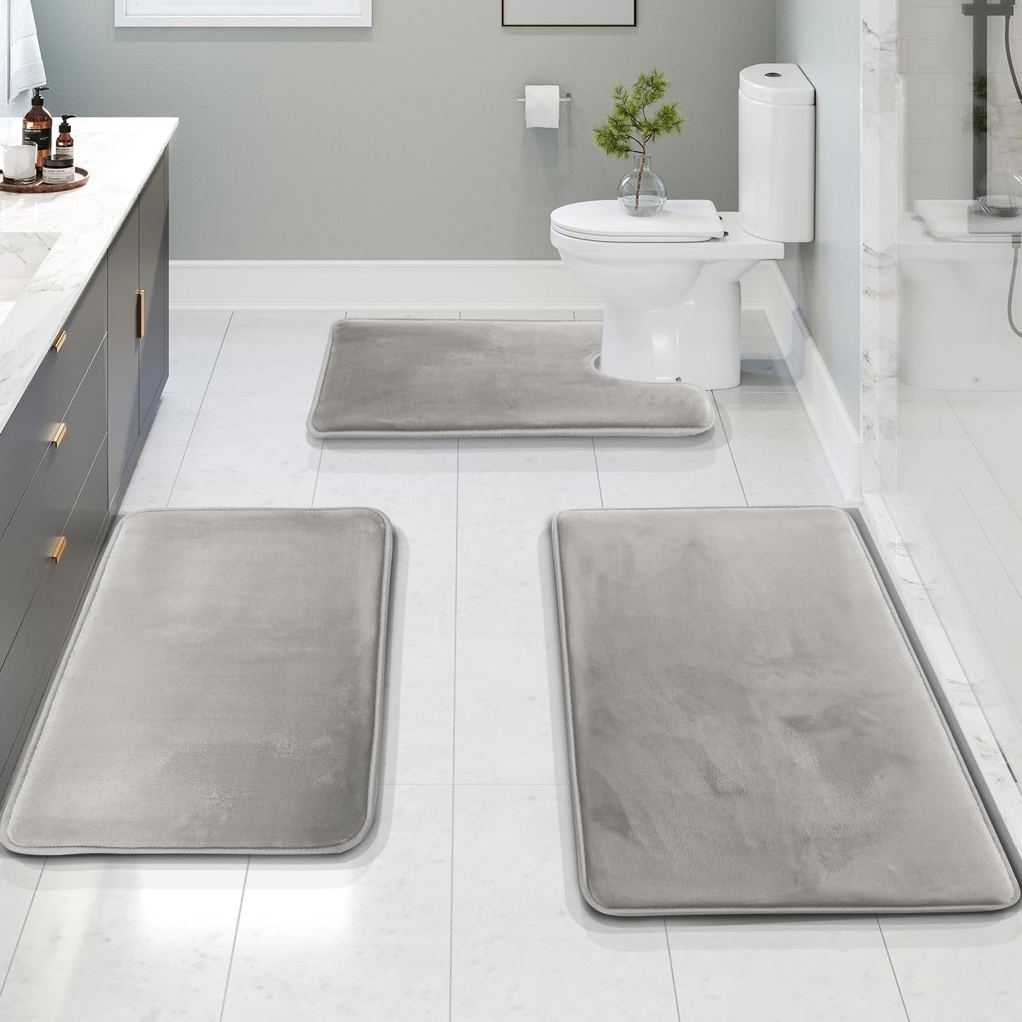 Hola – Luxe Fluwelen Memory Foam Badmat Set