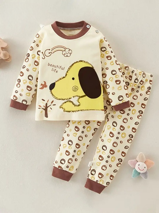 Jano Cartoon Print Trui en Broek Set