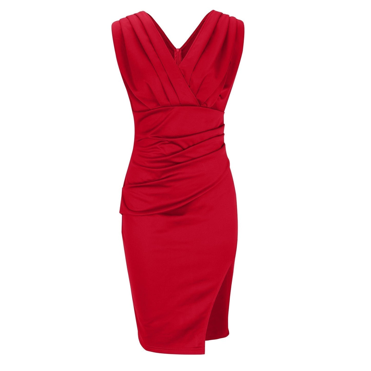 Jurk Met V-Hals En Elegante Split