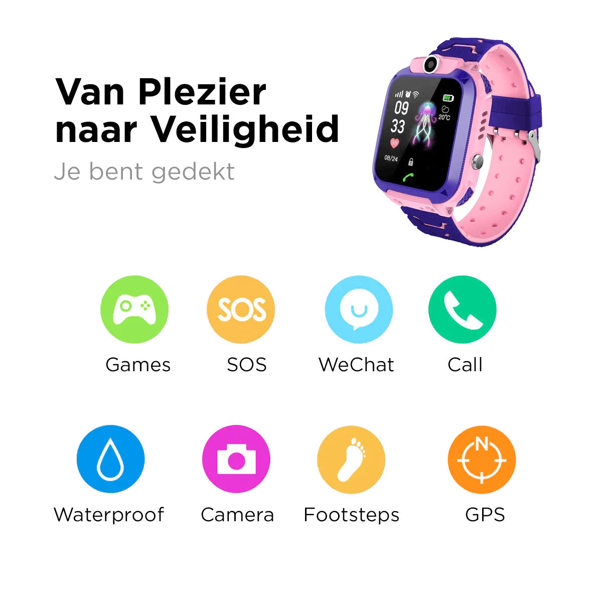 Kinder GPS Horloge met Veiligheidsfuncties