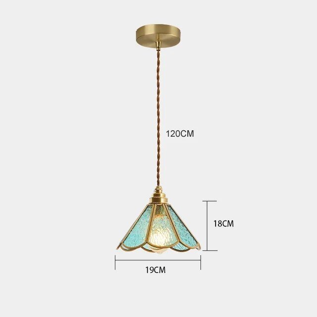 Kleurrijke Vintage Hanglamp - Messing Sfeer