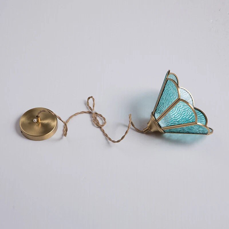 Kleurrijke Vintage Hanglamp - Messing Sfeer