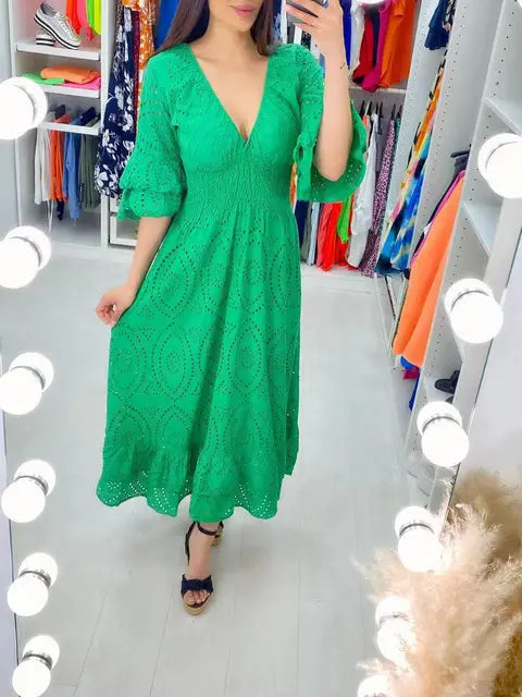 Lange Zomerjurk Frederique - Elegante Stijl