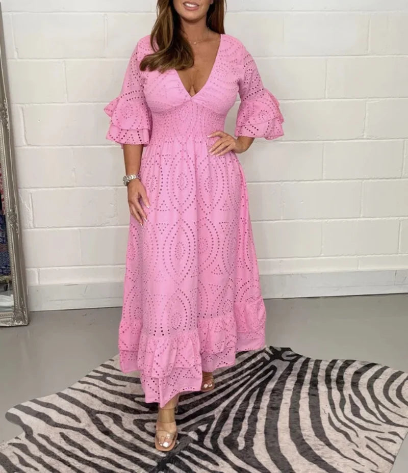 Lange Zomerjurk Frederique - Elegante Stijl