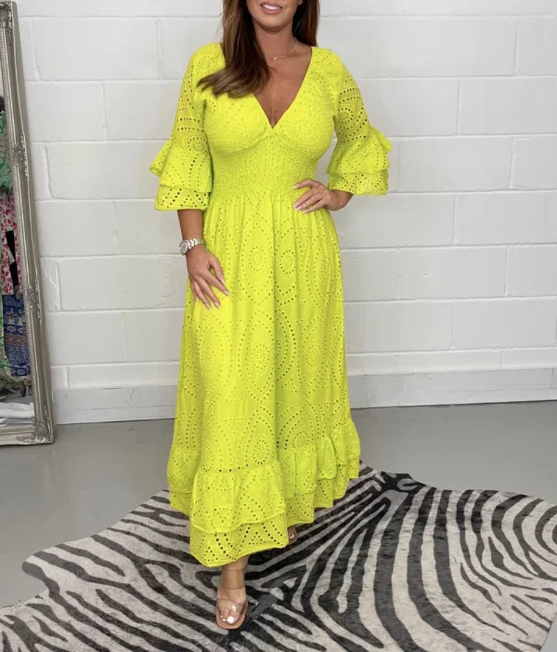 Lange Zomerjurk Frederique - Elegante Stijl