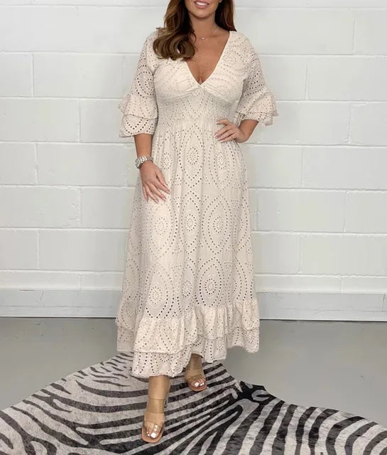 Lange Zomerjurk Frederique - Elegante Stijl