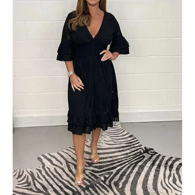 Lange Zomerjurk Frederique - Elegante Stijl