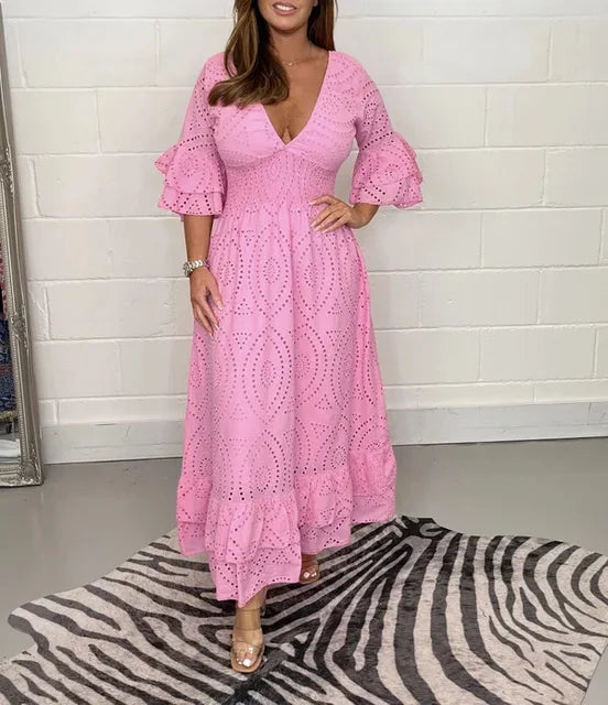 Lange Zomerjurk Frederique - Elegante Stijl
